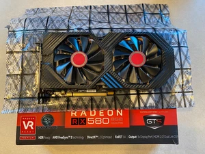 AMD XFX Radeon RX-580P8D RX 580 BLACK 8GB OC+ GDDR5 Graphics Card GPU VR Ready - Picture 1 of 3