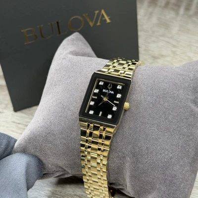 NEW✅DIAMOND MARKERS✅ Bulova Modern Gold-Tone Square Women's Watch 97P135 $450 - Image 1 of 4