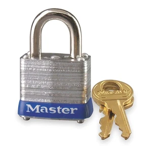 MASTER LOCK 7KA Keyed Padlock, 1/2 in,Rectangle,Silver 4T094 - Picture 1 of 1