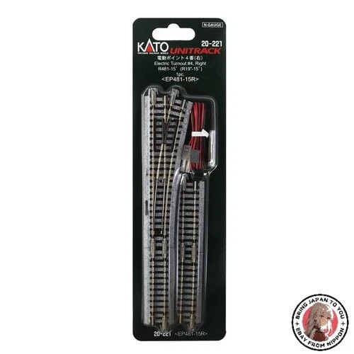 NEW Kato USA Inc. N #4 Remote Right-Hand Turnout KAT20221 N Track - Image 1 of 1