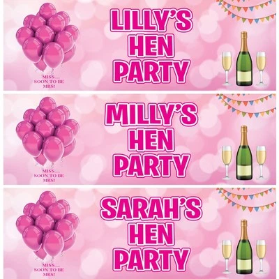 2 Personalised Bridal Shower Banners - Miss Soon To Be Mrs - Hen Party Celebrati - Image 1 of 4