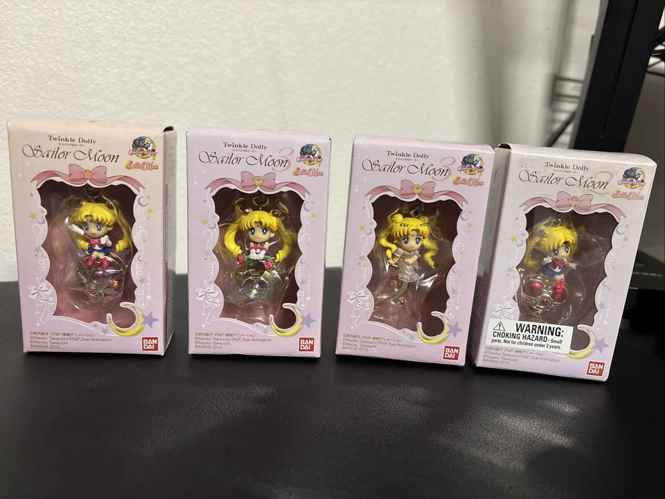SAILOR MOON TWINKLE DOLLY FIGURA DIJES LLAVERO BANDAI 2015 2" ANIME CONJUNTO DE 4 Foto 1 de 4