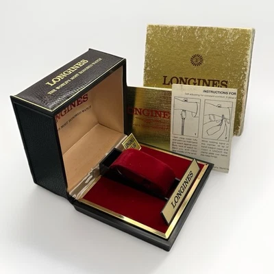 Vintage LONGINES Faux Leather EMPTY Watch Box Case Velvet Lined - Image 1 of 4