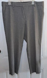 Talbots Houndstooth Hampshire Ankle Pants Womens Size 16 P Black & White - Picture 1 of 9