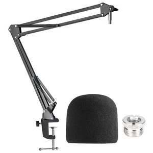Blue Yeti Mic Boom Arm with Foam Windscreen, Suspension Boom Scissor Arm Stan... - Picture 1 of 7