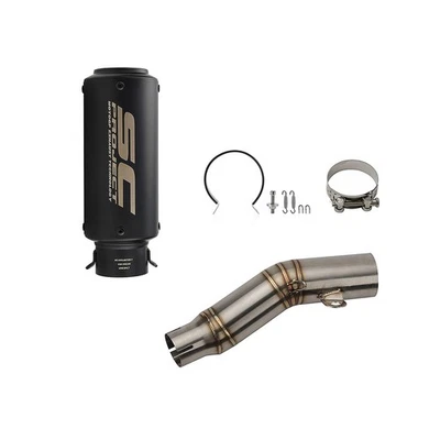 For Yamaha YZF R6 2006-2025 Slip On System Muffler Exhaust Tips Mid Pipe Black Foto 1 de 4