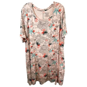 Camicia da notte Catherines taglie forti 26/28 3X pigiama fenicottero tropicale sonno 834 - Foto 1 di 8