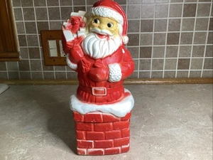 Vintage Dapol Industries Tabletop Santa In Chimney Blow Mold 12" - W/ Light Cord - Picture 1 of 10