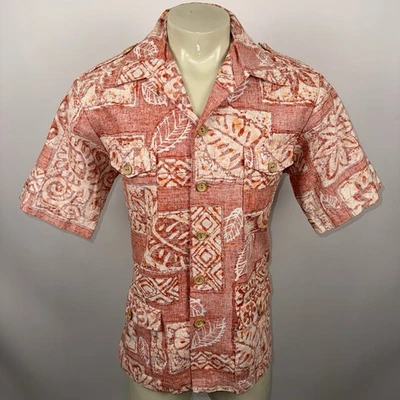 1960s Keone Tunic Shirt Hawaiian Reverse Print Cotton Hippie Vintage Mens Medium - Image 1 of 4