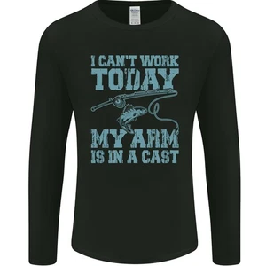 My Arm Ist IN Einem Gegossen Lustig Fischen Fischer Herren Langarm T-Shirt - Bild 1 von 3