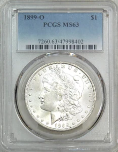 1899-O Morgan Silver Dollar PCGS MS63 Bright & Frosty PQ! Just Graded #K271F - Picture 1 of 4
