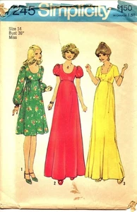 Simplicity 7245 Vintage Schnittmuster Gr. 14 Misses Long & Short Dresses Uncut - Bild 1 von 4