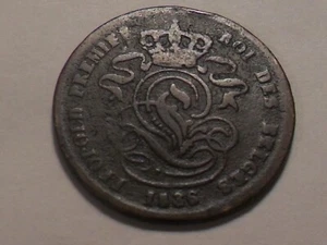 1836 NICE BELGIUM COPPER 2 CENTIMES KM#4.2 "KING OF BELGES" LION REVERSE! - Picture 1 of 2