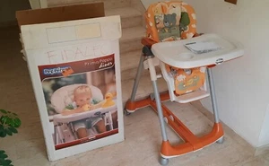 SEGGIOLONE PRIMA PAPPA DINER PEG PEREGO DA ZERO A TRE ANNI, RIVESTITO ARANCIONE - Imagen 1 de 9