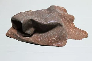 Italian Goatskin leather skins hides hide skin LAMé PINK SALMON DISTRESSED 4sqf  - Picture 1 of 2