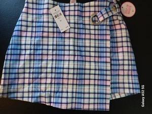 NWT Justice Girls Elastic waist plaid skort Size 8 10 READ  (R4) - Picture 1 of 7