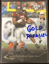 Michael Vick 2001 01 Press Pass GOLD #3  Rookie Card