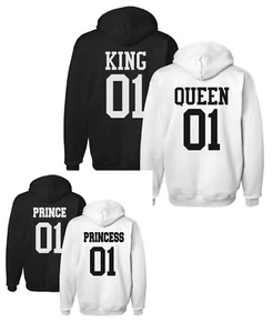 LOT de 4 SWEATS A CAPUCHE F QUEEN KING PRINCESS PRINCE - Picture 1 of 3