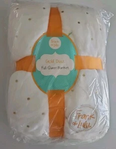 Frank & LuLu Full/Queen Blanket Gold Dust NEW 86" x 86" White & Gold - Picture 1 of 3