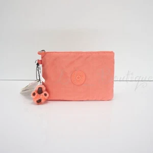 NWT Kipling AC8641 VIV Cosmetic Accessory Pouch Zipper Polyamide Cool Coral $29 - Picture 1 of 10
