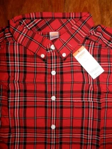 Shirt Red Plaid Button Front Gymboree Men size XLarge New - Picture 1 of 2