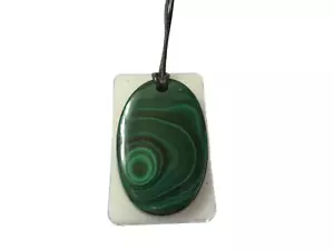 Großer Malachit Cabochon Anhänger frontal gebohrt Nr. 1113 - Bild 1 von 2