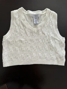 Sincerely Jules Girl Ivory Soft Knitted Vest Size Medium US 7/8 - Picture 1 of 8
