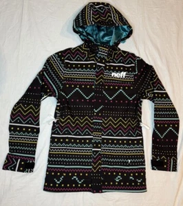 NEFF Women’s Snowboard Hooded Jacket Pac-Man Design Medium - Picture 1 of 9