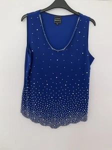 COCO BIANCO EMBELLISHED TOP With Scalloped Dip Front Size L - Picture 1 of 6