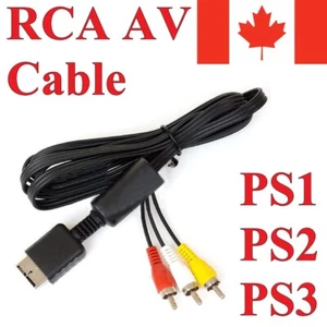 For Sony Playstation 2 3 PS3 PS2 PS1 RCA AV Composite Cable Adapter Audio Video - Picture 1 of 7