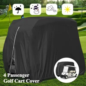 Waterproof Golf Cart Cover Zipper 4 Passenger EZ GO Club Car Yamaha Elastic Hem - Picture 1 of 16