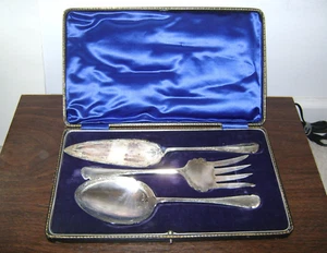 Antiguo juego de servir plata A&D pastel, ensalada/fruta cuchara y tenedor - Imagen 1 de 14