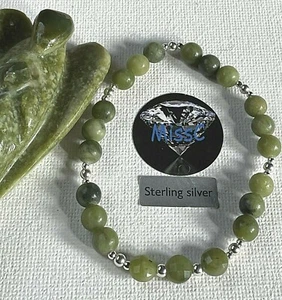 CANADIAN JADE 2 WAYS AND 925 STERLING SILVER BRACELET - Picture 1 of 5