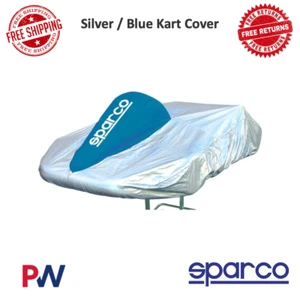 Sparco Kart Cover Silver/Blue Durable Fabric Long-Lasting Protection #02712A - Picture 1 of 7