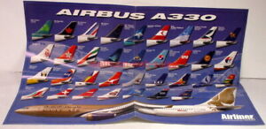 Airliner World Magazine 2003 Poster~Airbus A330~Passenger Jet Plane Livery~