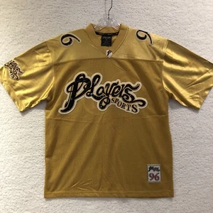 Vintage 1990's Players Sports #96 Yellow Football Jersey Men's Size Medium - Picture 1 of 12