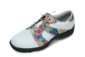 Nwob Footjoy Golf Shoes Golfing Lace Up Leather womens Floral 10 M - Picture 1 of 14