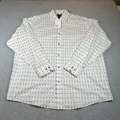 Axcess A Claiborne Co Shirt Mens 2XL White Embroidered Geometric Dot Pattern - Image 1 of 4