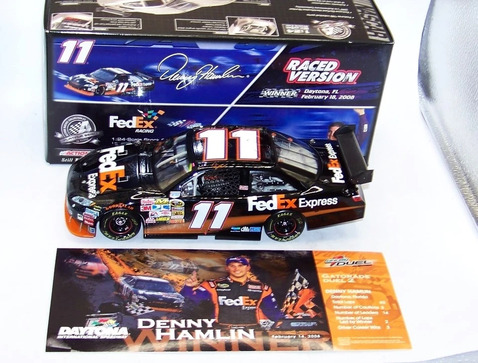 Denny Hamlin Action 2008 #11 FedEx Raced Version Duel 150 Win 1of 1476 #1416