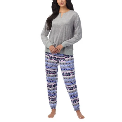 Juego de pijama de 2 piezas para mujer Nautica, gris/azul, talla: grande, nuevo Foto 1 de 4