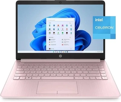 Notebook HP 14-cf2112wm 14" (64GB eMMC, Intel Celeron 4GB RAM) - Rosa (5T9T7UA) - Imagem 1 de 4