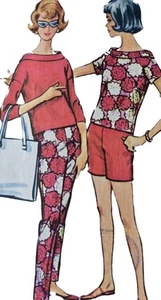 1960s Bias Cowl Stand Collar Blouse Shorts Pants McCalls 4939 Sewing Pattern - Picture 1 of 3