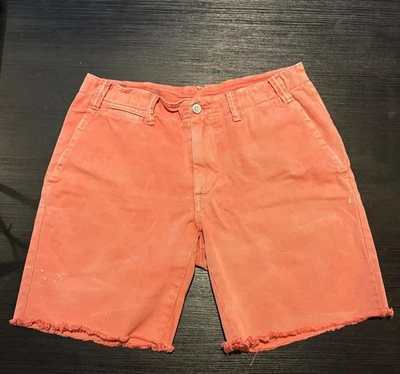 Polo Ralph Lauren 海军裁缝三文鱼粉色男式短裤 100% 棉 32 码 — 第 1/4 张图片