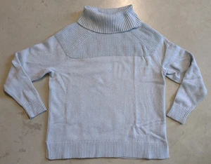 Suéter LL Bean Cuello Alto Todo el Día Tejido Waffle Azul Claro XL-Regular Algodón Blnd - Imagen 1 de 9