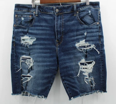 Pantalones cortos de mezclilla desgastados American Eagle Outfitters para hombre talla 38 JOrts Foto 1 de 4