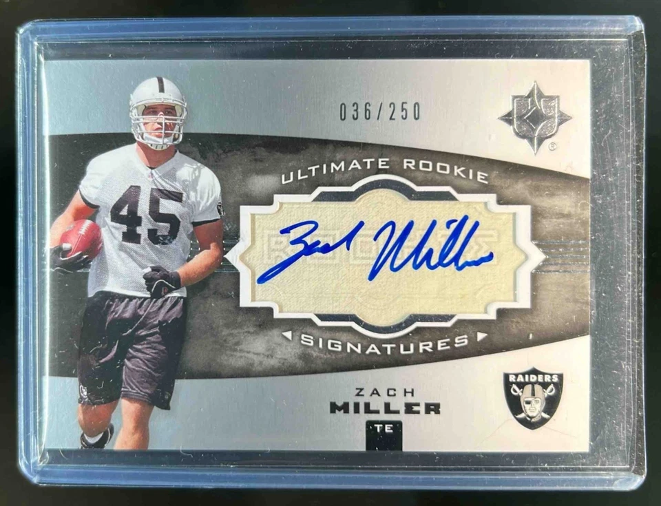 2007 Upper Deck Ultimate Zach Miller Rookie RC Auto #36/250 Raiders - Image 1 of 2