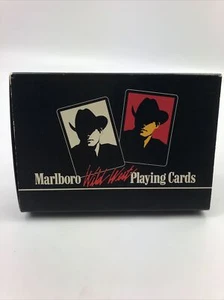 Sealed Vintage 1991 MARLBORO Cigarettes WILD WEST Cowboy Playing Cards ~ 2 Decks - Bild 1 von 5