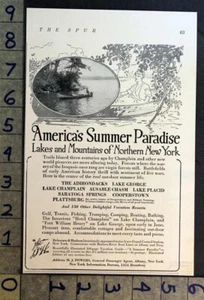 1916 LAKE MOUNTAIN NORTHERN NEW YORK DELAWARE HUDSON RAILWAY TRAVEL AD FC8377 - Picture 1 of 1