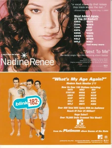 Blink 182- What's My Age Again?/ Nadine Renee- Next To Me 1999 Ad- Advertisement - Picture 1 of 1