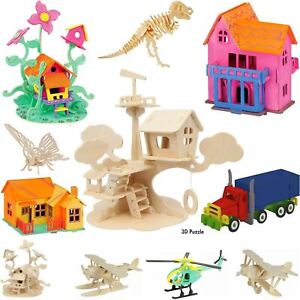 Marabu 3D Wooden Jigsaw Puzzle Model Building Kit Craft Set Kids Educational Toy